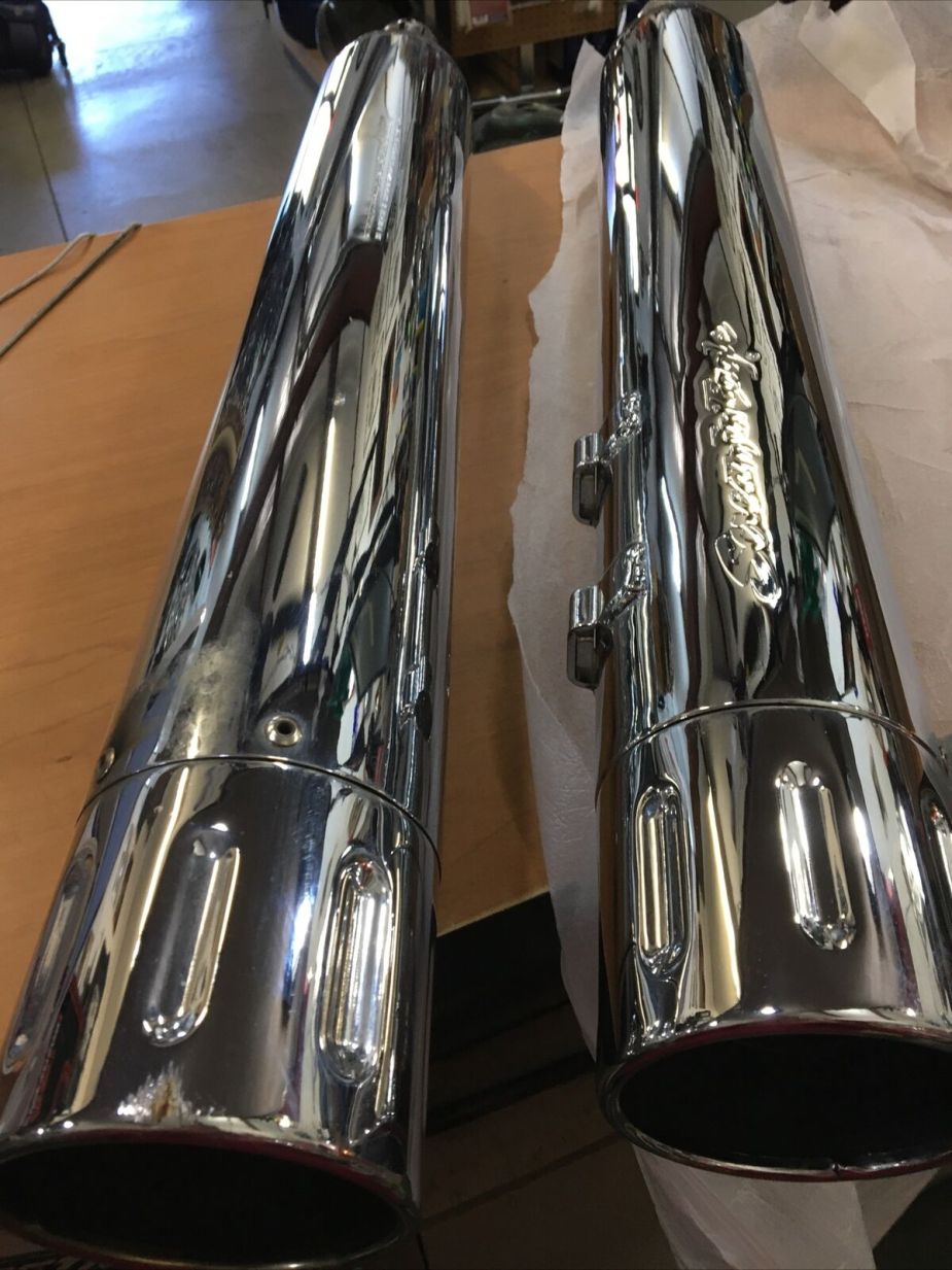 Harley Davidson Screamin Eagle 4” Slip-on Mufflers, Harley Davidson Screamin Eagle 4” Slip-on Mufflers #80727-09/80728-09 &#8211; Enhance Your Ride with Premium Exhaust Upgrade, Knobtown Cycle