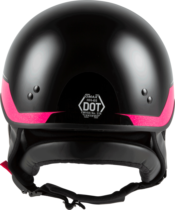 Hh 65 Half Helmet, GMAX HH-65 Half Helmet Source Full Dressed Black/Pink Sm &#8211; DOT Approved with COOLMAX Interior and Dual Density EPS &#8211; Intercom Compatible &#8211; Helmet &#8211; Half Helmets, Knobtown Cycle