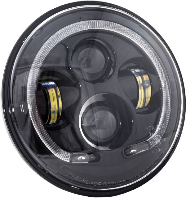 7 inch, 7&#8243; LED Headlight Black Halo with Mount Adapter &#8211; LETRIC LIGHTING CO 810088721274 &#8211; $176.95 &#8211; High Quality Headlight for Enhanced Visibility &#8211; Perfect for Off-Road Use &#8211; Easy to Install &#8211; Headlights, Knobtown Cycle