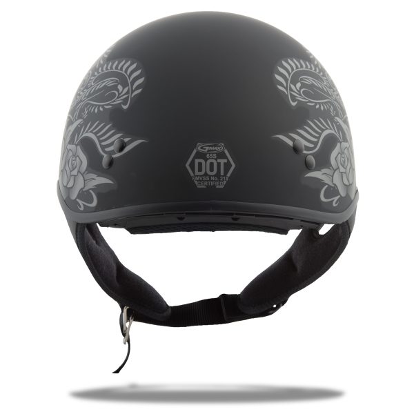 Hh 65 Half Helmet, GMAX HH-65 Half Helmet Rose Naked Matte Black/Silver XS | DOT Approved, COOLMAX Interior, Dual-Density EPS Technology | Intercom Compatible | Motorcycle Helmet &#8211; Half Helmets, Knobtown Cycle