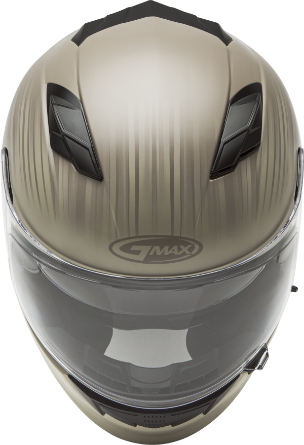 Helmet - Full Face, GMAX FF-98 Full Face Derk Helmet with Smoked Shield Matte Khaki/Sand XL &#8211; ECE/DOT Approved, SpaSoft Interior, LED Rear Light &#8211; Lightweight Poly Alloy Shell &#8211; Intercom Compatible, Knobtown Cycle