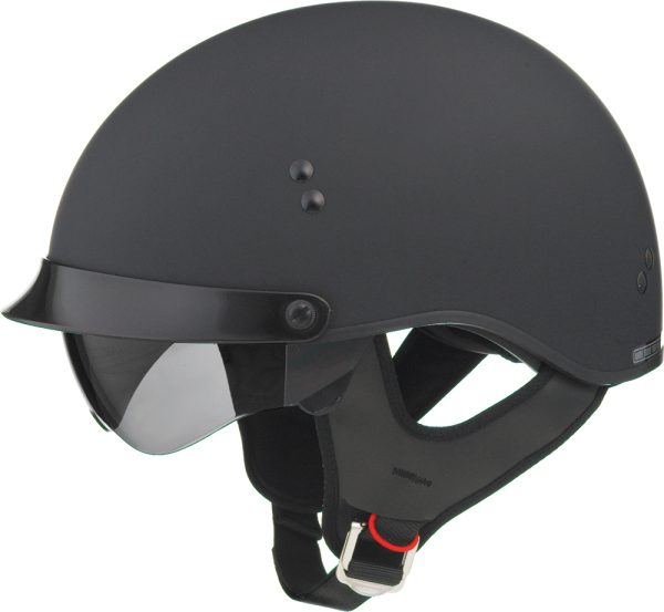 Gm55 Full Dress Half Helmet Flat Black X, GMAX GM55 Full Dress Half Helmet Flat Black X &#8211; Retractable Sun Shield, Lightweight Design, No Bull Venting &#8211; $41.99, Knobtown Cycle