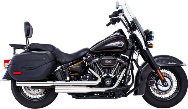 Signature, Signature Slip On 3.5&#8243; Chrome Fltc/N Mufflers for Harley-Davidson Softail Heritage Classic &#038; Deluxe &#8211; Deep Tone, Easy Install &#8211; Pair &#8211; $599.99, Knobtown Cycle