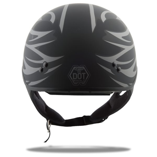 Gm 65 Half Helmet, GMAX GM-65 Half Helmet Grit Naked Matte Black/Silver Md &#8211; Modern Look with Full Dress Features | Helmet &#8211; Half Helmets &#8211; 56.29, Knobtown Cycle