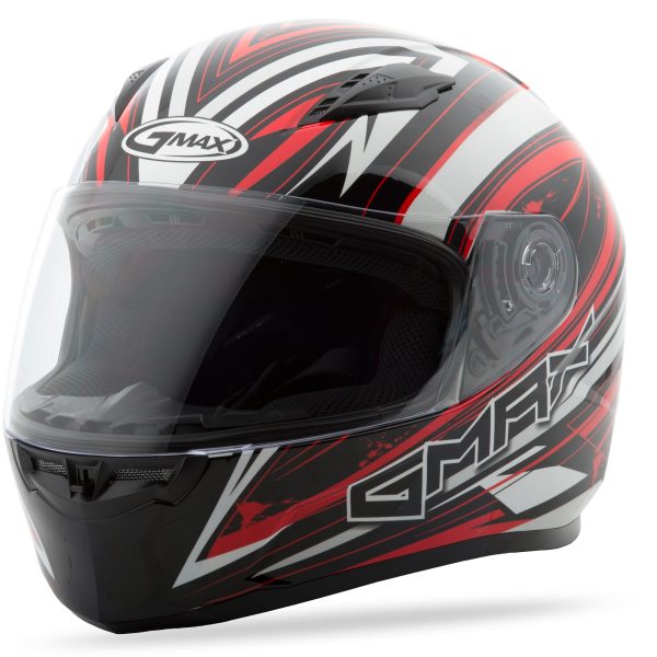 Helmet, GMAX FF-49 Full Face Warp Helmet White/Red 2x &#8211; Lightweight DOT Approved Helmet with COOLMAX® Interior, UV400 Resistant Shield, and Ventilation System &#8211; Ideal for Motorcycle Riders &#8211; Helmet &#8211; Full Face, Knobtown Cycle