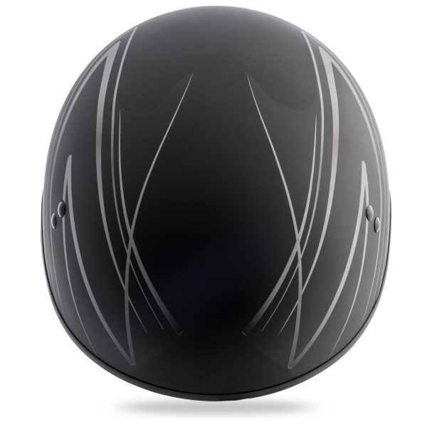 Hh 65 Half Helmet, GMAX HH-65 Half Helmet Torque Naked Matte Black/Silver XL | DOT Approved, COOLMAX Interior, Dual-Density EPS Technology | Intercom Compatible | 191361037849, Knobtown Cycle