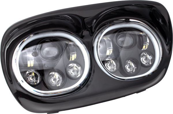 Led Headlight, LETRIC LIGHTING CO Led Headlight Black with Black Halo Filter for Harley Davidson FLTR Road Glide 1998-2013 | Headlights, Knobtown Cycle