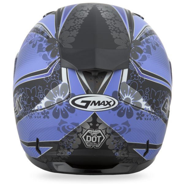 Helmet, GMAX FF-49 Full Face Elegance Helmet Matte Black/Purple Lg | DOT Approved Lightweight Design with Coolmax Interior &#038; UV400 Resistant Shield | Intercom Compatible | Motorcycle Helmet &#8211; Full Face, Knobtown Cycle