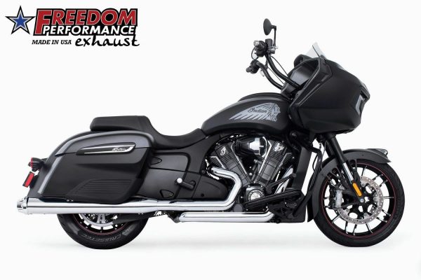 American Outlaw, American Outlaw Slip Ons 4.5″ Chrome W/Chrome Tip Indian | Freedom Performance | Fits 2014-2018 Indian Chieftain &#038; Roadmaster | Increased Power &#038; Crisp Throttle Response | Made in USA | Not Legal in CA, Knobtown Cycle