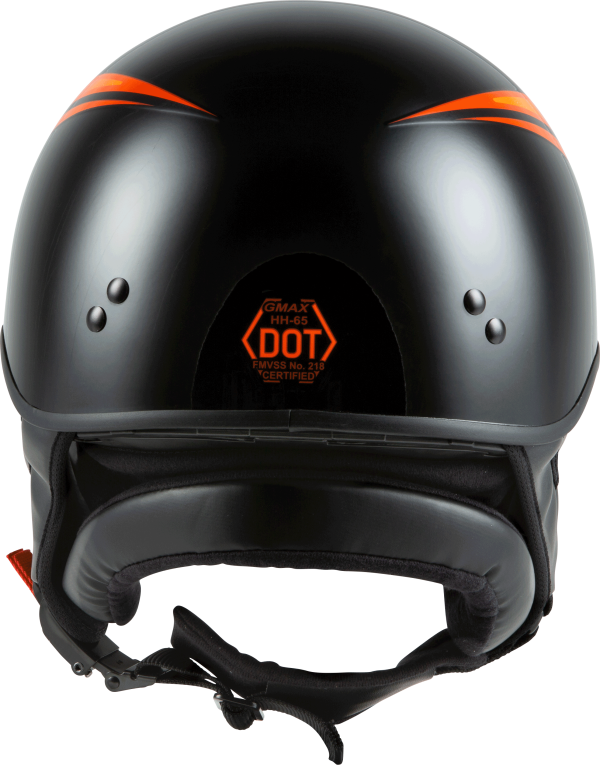 Hh 65 Half Helmet Union Naked Black/Orange Sm, GMAX HH-65 Half Helmet Union Naked Black/Orange Sm &#8211; DOT Approved, COOLMAX Interior, Dual-Density EPS Technology &#8211; Helmet Half Helmets, Knobtown Cycle