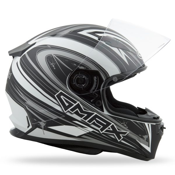 Helmet, GMAX FF-49 Full Face Warp Helmet Matte Black/Silver XS &#8211; Lightweight DOT Approved Helmet with COOLMAX® Interior, UV400 Resistant Shield, and Ventilation System &#8211; Ideal for Motorcycle Riders, Knobtown Cycle