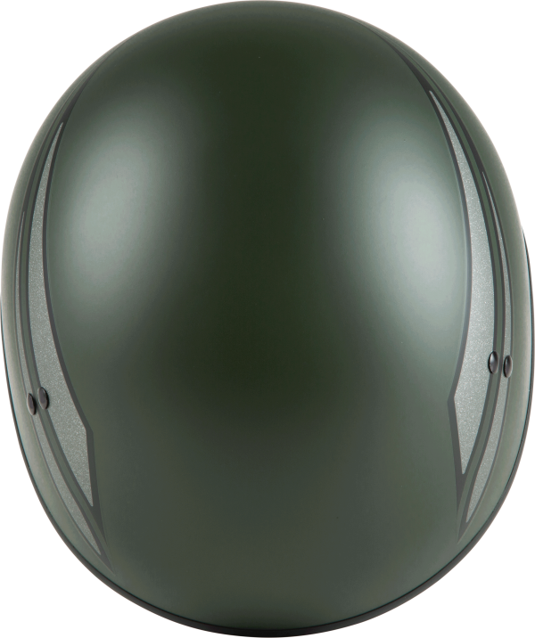 Helmet, GMAX HH-65 Half Helmet Union Naked Matte OD Green/Silver XL &#8211; DOT Approved Coolmax Interior Removable Sun Shields Neck Curtain Intercom Compatible &#8211; Motorcycle Helmet &#8211; Half Helmets, Knobtown Cycle