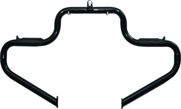 , LINDBY Engine Guard HD Multibar Bar FLH Touring 97 Up Blk | Triple chrome plated, 1 1/4&#8243; diameter w/ rubber footrests | Fits Harley Davidson FLHR Road King, FLHX Street Glide, FLHXS Street Glide Special | Easy Install | Engine Guards, Knobtown Cycle