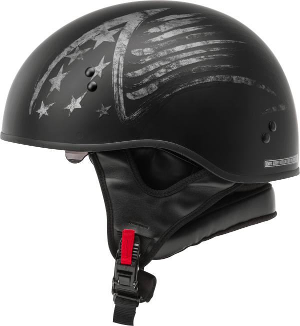 Hh 65 Half Helmet, GMAX HH-65 Half Helmet Bravery Matte Black/Grey Md | DOT Approved Helmet with COOLMAX® Interior | Removable Sun Shields and Neck Curtain | Intercom Compatible | Lightweight and Ventilated | Motorcycle Half Helmet, Knobtown Cycle