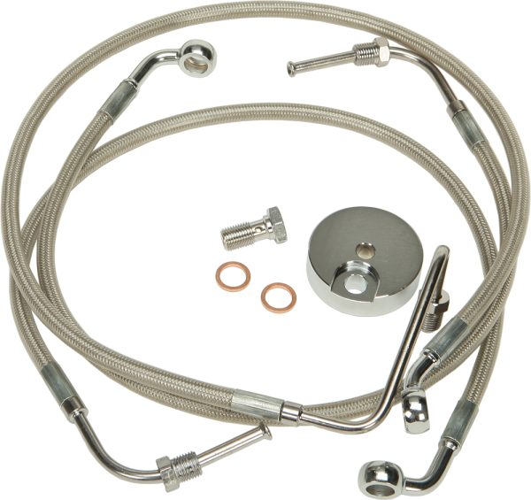 Brakeline Kit Clr Touring, Brakeline Kit Clr Touring | HARDDRIVE 41.48 | PTFE Teflon Stainless Braided Hose | UV Protected PVC Cover | Lifetime Warranty | Made in USA | Brake Lines, Knobtown Cycle