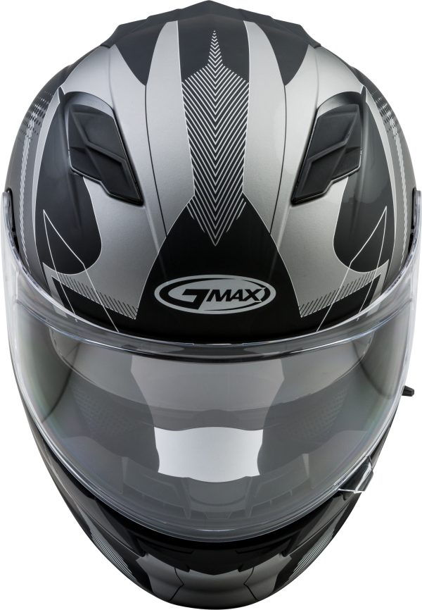 Helmet, GMAX FF-98 Full Face Apex Helmet Matte Black/Dark Silver XL | ECE/DOT Approved, LED Rear Light, Quick Release Shield | Lightweight Poly Alloy Shell | Breath Deflector, UV Protection | Intercom Compatible, Knobtown Cycle