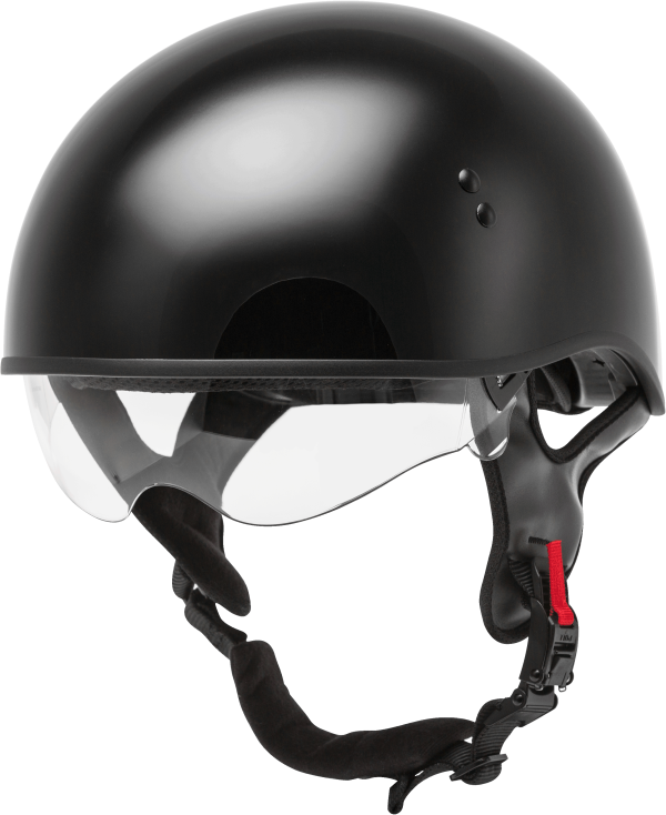 Helmet, GMAX HH-65 Half Helmet Naked Black XL | DOT Approved COOLMAX Interior Removable Sun Shields Neck Curtain Dual-Density EPS Technology Intercom Compatible | 191361232428, Knobtown Cycle