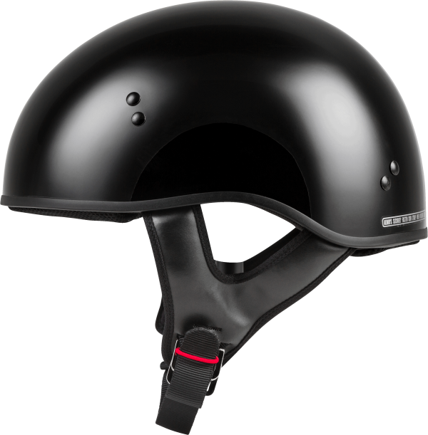 Helmet, GMAX HH-45 Half Helmet Naked Black XL | DOT Approved Lightweight Low Profile Helmet with Dual-density EPS Technology | Removable COOLMAX Interior | Maximum Venting | Motorcycle Half Helmets, Knobtown Cycle