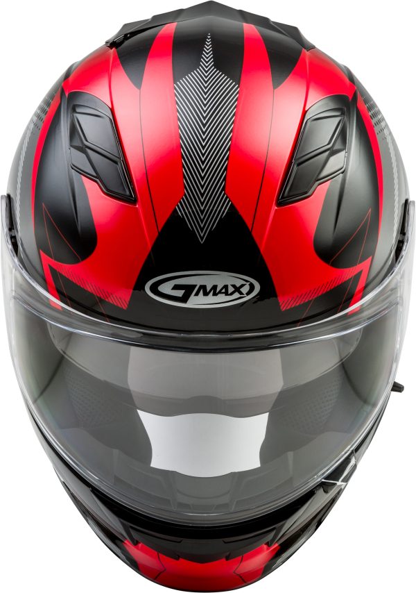 Helmet, GMAX FF-98 Full Face Apex Helmet Black/Red LG | ECE/DOT Approved, LED Rear Light, Quick Release Shield | Lightweight Poly Alloy Shell | SpaSoft Interior | UV400 Shield | Breath Deflector | Intercom Compatible, Knobtown Cycle