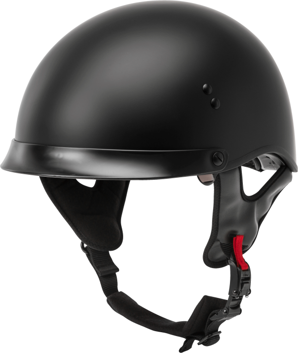 Helmet, GMAX HH-65 Half Helmet Full Dressed Matte Black XS | DOT Approved, COOLMAX Interior, Dual Density EPS | Removable Neck Curtain, Intercom Compatible | 191361233128, Knobtown Cycle