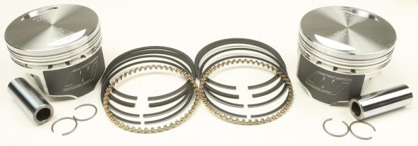 V Twin Piston Kit, WISECO V Twin Piston Kit 1340 Evo Big Twin 8.5:1 Comp for Harley Davidson FLH Electra Glide, FLST Softail, FXR Super Glide, and More &#8211; High Strength, Low Weight, Improved Heat Transfer &#8211; Fits Various Models &#8211; Piston Kits, Knobtown Cycle