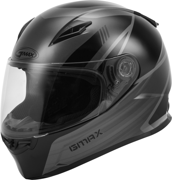 Helmet, GMAX FF-49 Full Face Deflect Helmet Black/Grey XS | DOT Approved, COOLMAX Interior, UV400 Protection | Lightweight Poly Alloy Shell | Intercom Compatible | Motorcycle Helmet, Knobtown Cycle