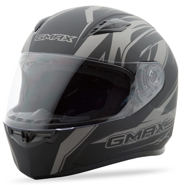 Helmet, GMAX FF-49 Full Face Dark Helmet Matte Black/Silver XS | DOT Approved, COOLMAX Interior, UV400 Protection, Lightweight Poly Alloy Shell | Intercom Compatible | Helmet &#8211; Full Face, Knobtown Cycle