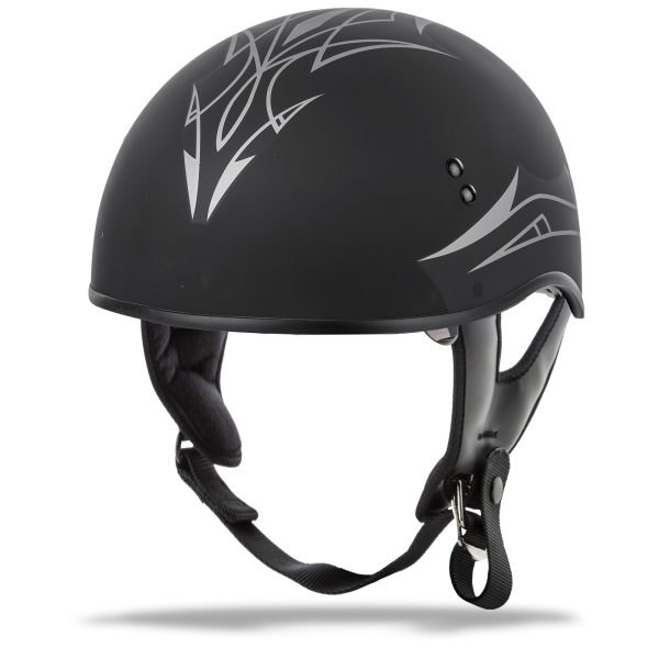 Hh 65 Half Helmet Pin Naked Matte Black/Dark Silver Xl, GMAX HH-65 Half Helmet Pin Naked Matte Black/Dark Silver XL &#8211; DOT Approved Coolmax Interior Removable Sun Shields Intercom Compatible &#8211; 191361037788, Knobtown Cycle