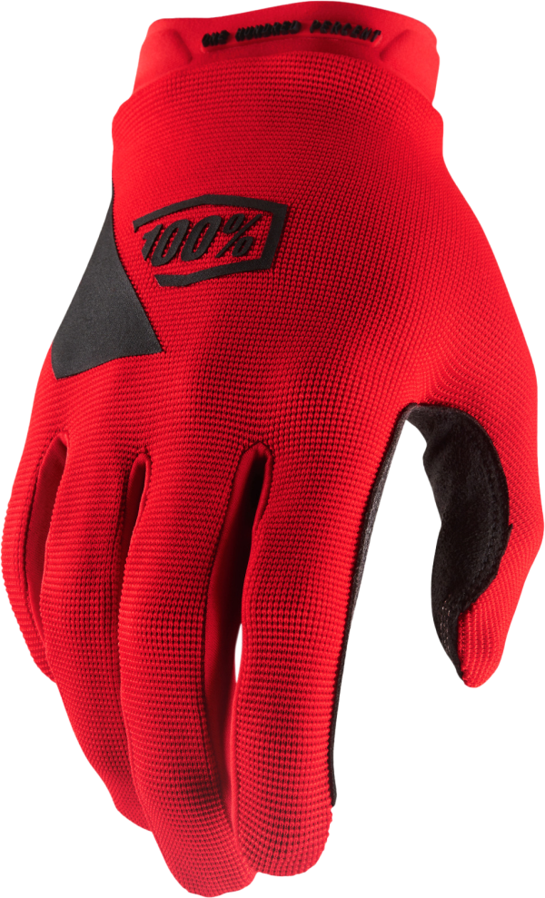 Ridecamp, Ridecamp Youth Gloves Red Lg &#8211; Durable Knit Top Hand, Single-Layer Clarino Palm, Silicone Printed Palm and Fingers, Integrated Tech-Thread &#8211; Perfect for Shredding Trails and Track Riding, Knobtown Cycle