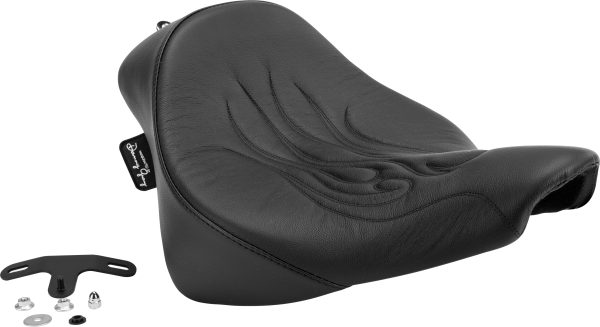 Bigsolo Flame, Danny Gray Bigsolo Flame Flst/C 08-17 Solo Seat for Harley-Davidson FLSTC Softail Heritage Classic &#8211; IST Seating Technology, Stress Relief Design &#8211; Made in USA, Knobtown Cycle