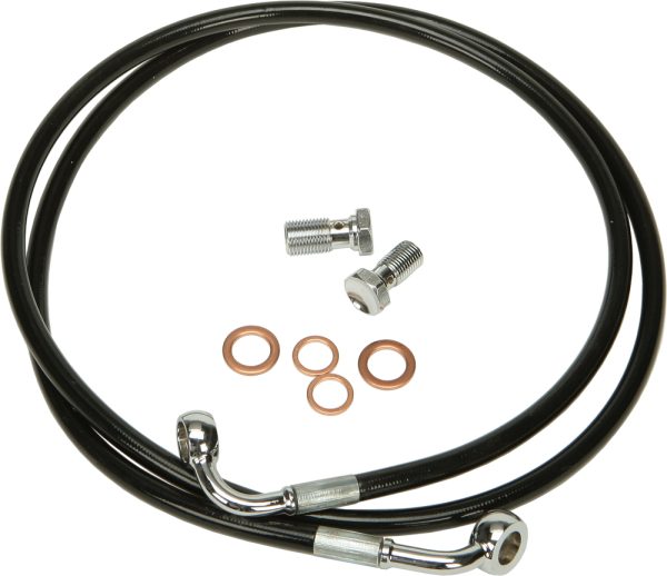 Brakeline Kit, High-Quality Black Dyna Brakeline Kit with PTFE Teflon Lined Stainless Braided Hose &#8211; Lifetime Warranty &#8211; Made in USA &#8211; Complete Installation Hardware Included &#8211; Brake Lines, Knobtown Cycle