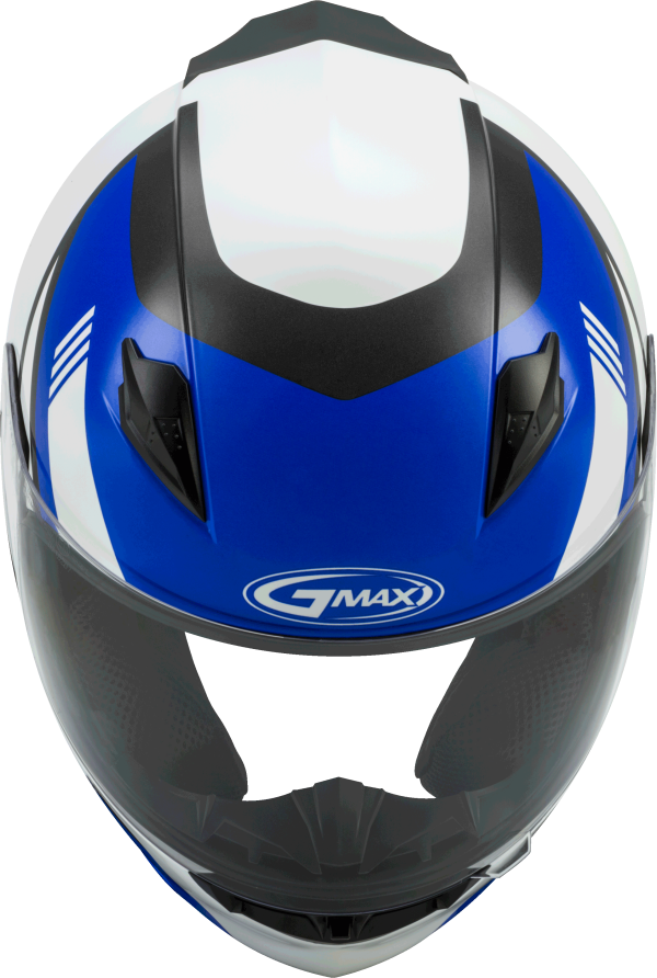 Helmet, GMAX FF-49 Full Face Deflect Helmet White/Blue XS | DOT Approved Lightweight Helmet with COOLMAX® Interior and UV400 Protection | Intercom Compatible | 191361111662, Knobtown Cycle