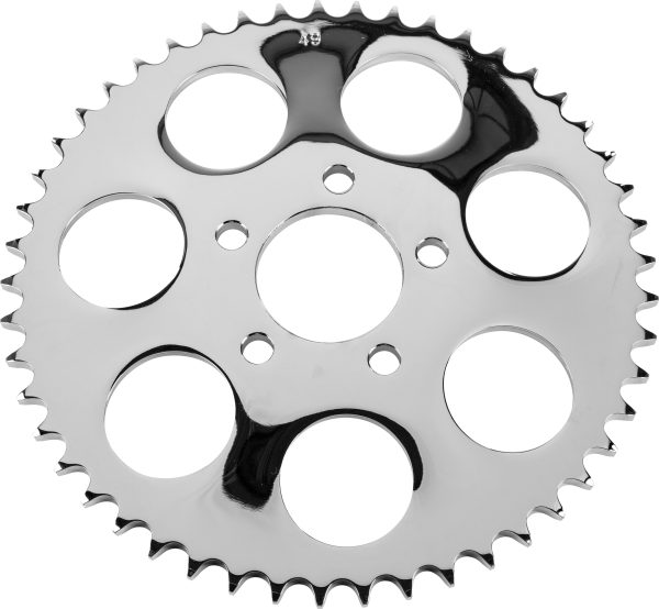 Chrome, Chrome Rear Sprocket 49t Dished Big Twin 00 13 | HARDDRIVE 191361073502 | Convert From Belt Drive to 530 Chain Drive | OEM Replacement Pulleys | Rear Sprockets, Knobtown Cycle