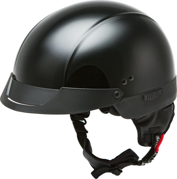 Helmet, GMAX HH-75 Half Helmet Black XS | DOT Approved Quick Release Buckle COOLMAX Interior Removable Sun Shields Neck Curtain Dual-Density EPS Intercom Compatible | Helmet &#8211; Half Helmets, Knobtown Cycle