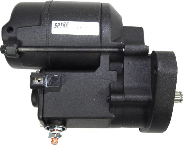 Starter, SPYKE Starter 1.4kw Black &#8217;89 &#8217;93 Big Twin FLH/T Only | Superior Cranking Torque | Small Amp Draw | Improved Gear Ratio | Made in USA | Fits Harley Davidson FLH/FLHT/FLHTC/FLHTCU | Available in Chrome | Concealed Bolts | Starters, Knobtown Cycle