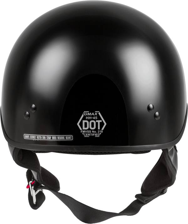 Helmet, GMAX HH-45 Half Helmet Naked Black XL | DOT Approved Lightweight Low Profile Helmet with Dual-density EPS Technology | Removable COOLMAX Interior | Maximum Venting | Motorcycle Half Helmets, Knobtown Cycle