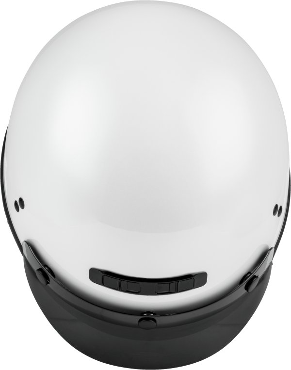 Gm 35 Half Helmet Full Dressed Pearl White Md, GMAX GM-35 Half Helmet Full Dressed Pearl White MD | DOT Approved | COOLMAX® Interior | Adjustable Vent | Removable Neck Curtain | 3 Snap Peak Visor | Helmet &#8211; Half Helmets, Knobtown Cycle