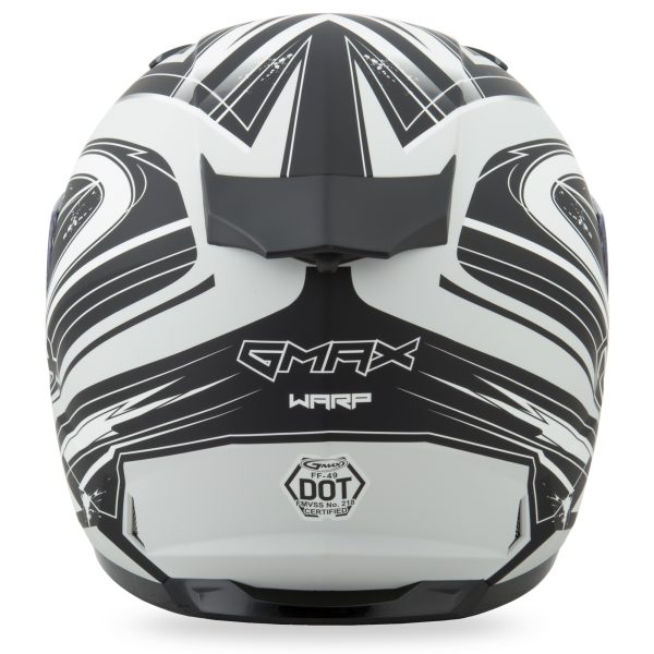 Helmet, GMAX FF-49 Full Face Warp Helmet Matte White/White XL &#8211; Lightweight DOT Approved Helmet with COOLMAX® Interior, UV400 Resistant Shield, and Ventilation System &#8211; Ideal for Motorcycle Riders, Knobtown Cycle