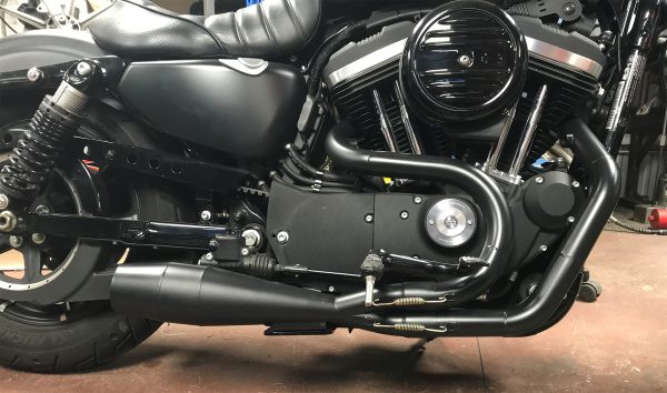 2 into 1 Exhaust, SAWICKI 2in1 Sportster Cannon Black `04 17 Exhaust System for Harley Davidson XL Models &#8211; Improve Sound and Performance &#8211; Hand-Welded Stainless Steel Tubing &#8211; Fits Various Sportster Models &#8211; 2 into 1 Exhaust, Knobtown Cycle
