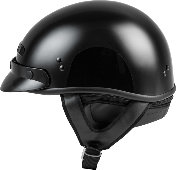 Gm 35 Half Helmet Full Dressed Black Md, GMAX GM-35 Half Helmet Full Dressed Black Md | DOT Approved | COOLMAX® Interior | Adjustable Vent | Removable Neck Curtain | 3 Snap Peak Visor | Cruiser Style Helmet &#8211; Half Helmets, Knobtown Cycle