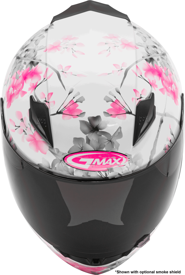 Helmet, GMAX FF-49 Full Face Blossom Helmet White/Pink/Grey XS &#8211; Lightweight DOT Approved Helmet with COOLMAX® Interior and UV400 Protection &#8211; Intercom Compatible &#8211; 191361246463, Knobtown Cycle