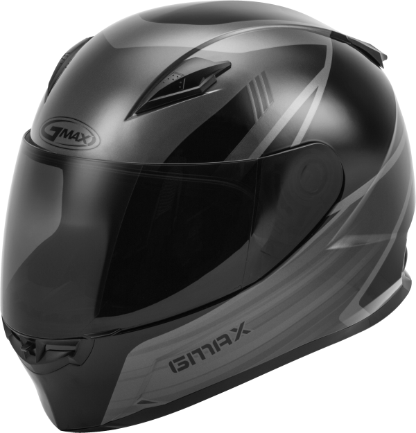 Helmet, GMAX FF-49 Full Face Deflect Helmet Black/Grey LG | Lightweight DOT Approved Helmet with COOLMAX® Interior and UV400 Protection | Intercom Compatible | Motorcycle Helmet, Knobtown Cycle