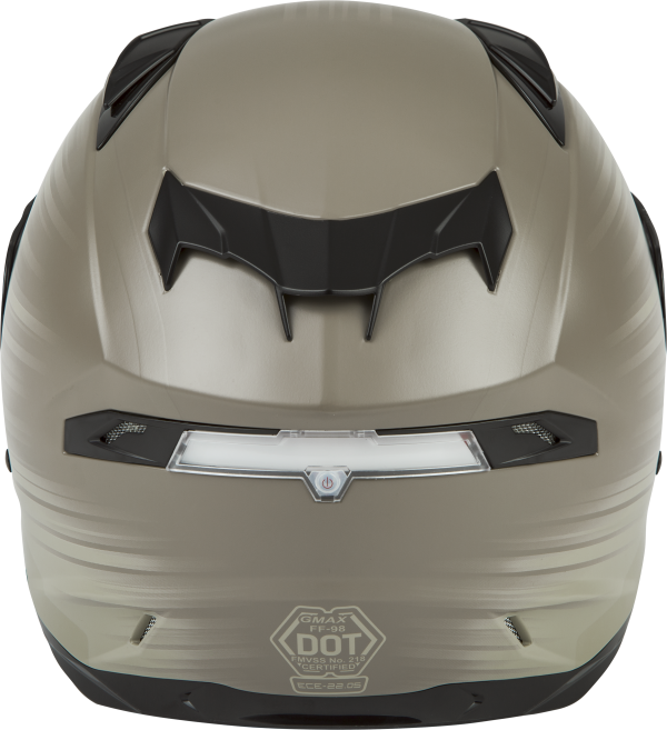Helmet, GMAX FF-98 Full Face Derk Helmet with Smoked Shield Matte Khaki/Sand 3x &#8211; ECE/DOT Approved, LED Rear Light, Quick Release Shield &#8211; 191361240003, Knobtown Cycle