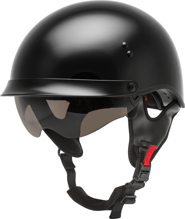 Helmet, GMAX HH-65 Half Helmet Full Dressed Black XL | DOT Approved, COOLMAX Interior, Dual Density EPS | Removable Neck Curtain, Intercom Compatible | 191361233050, Knobtown Cycle