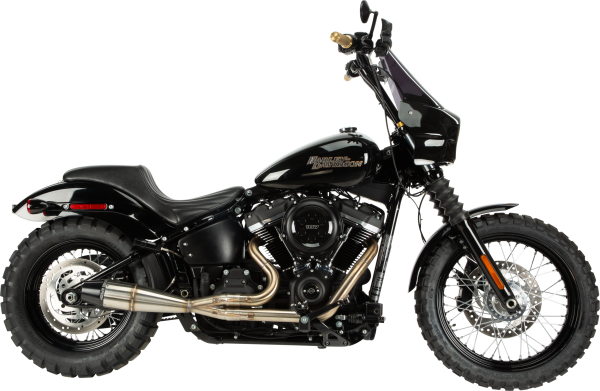 2 into 1 Exhaust, 2in1 M8 Softail Full Length Brushed Stainless Steel Exhaust System by SAWICKI &#8211; Fits 2018-2020 Harley Davidson M8 Softail Models &#8211; Hand Formed Merge Collectors, Stepped Headers, Anodized Billet Endcap &#8211; Enhance Performance and Sound &#8211; 2 into 1 Exhaust, Knobtown Cycle