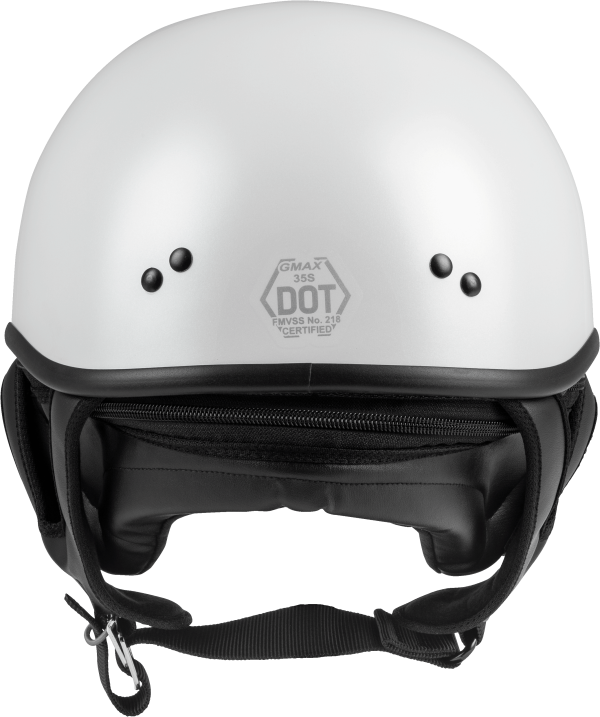 Gm 35 Half Helmet Full Dressed Pearl White Xs, GMAX GM-35 Half Helmet Full Dressed Pearl White XS | DOT Approved, COOLMAX Interior, Adjustable Vent | 191361037016 | $59.95, Knobtown Cycle