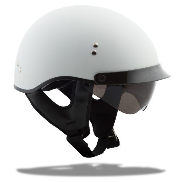 Hh 65 Half Helmet Full Dressed Matte White Sm, GMAX HH-65 Half Helmet Full Dressed Matte White Sm | DOT Approved, COOLMAX Interior, Dual Density EPS | Intercom Compatible | Helmet &#8211; Half Helmets, Knobtown Cycle