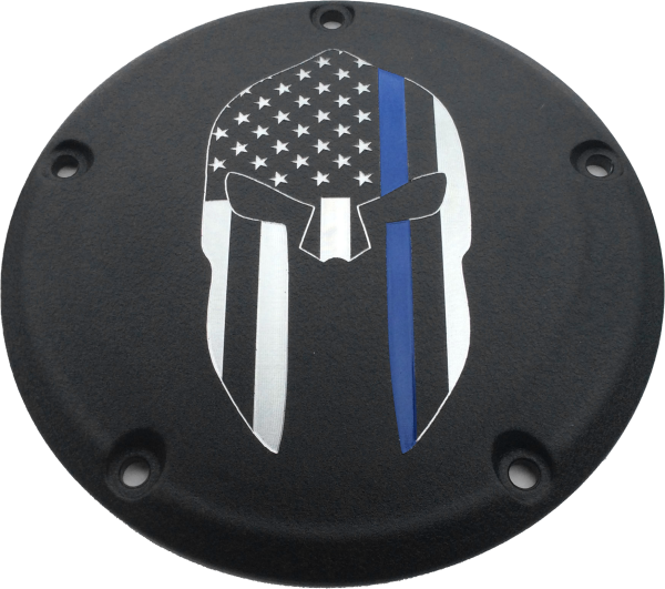 7 Tc Derby Cover, 7 Tc Derby Cover Sparta Blue Line Black | Custom Engraving | 175.38 | CNC Machined | 6061 Billet Aluminum | Made in USA | Harley Davidson Fitment | High Quality PPG Paint | 3 Year Warranty, Knobtown Cycle