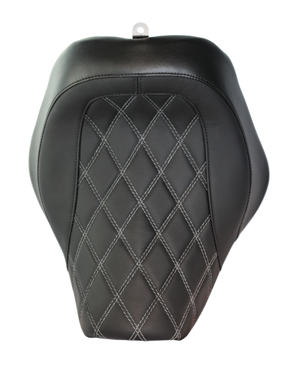Weekday, Danny Gray Weekday Solo IST Diamond Seat for 2018-2019 Harley Davidson FLFB FLFBS FXBR FXBRS | Comfortable Low Profile Seat with Stress Relief Design, Knobtown Cycle