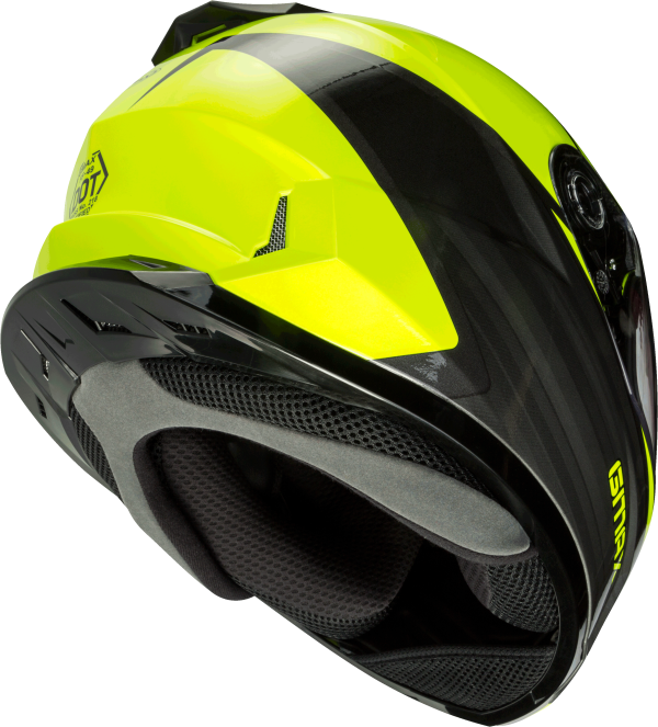 Helmet, GMAX FF-49 Full Face Deflect Helmet Hi Vis/Grey XS | Lightweight DOT Approved Helmet with COOLMAX® Interior and UV400 Protection | Intercom Compatible | Helmet &#8211; Full Face, Knobtown Cycle